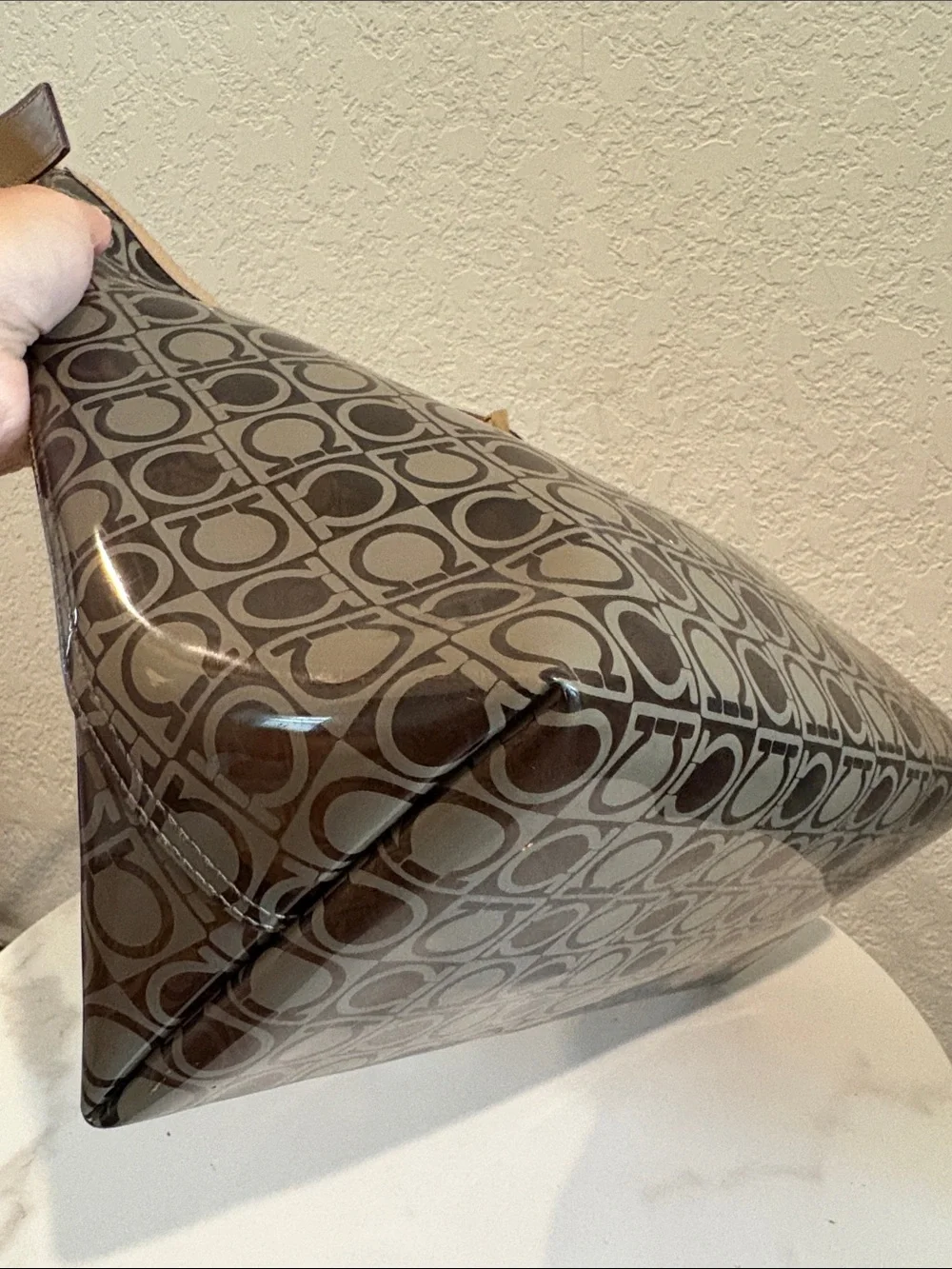 Salvatore Ferragamo translucent Gancini monogram vinyl/PVC hobo shoulder bag